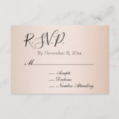 ピーチ ブラッシュ クリーム 結婚式 RSVP エンクロージャーカード (正面)