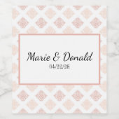 ピーチ ブラッシュ ダマスク ワインラベル (シングルラベル)