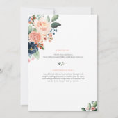 ピーチ ブラッシュ ネイビー ブライダル シャワー 招待状 ドライブバイ (裏面)