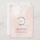 ピーチ&ブルーブライダルシャワーボタニカルフローラ 招待状 (裏面)