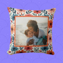 ピーチ&ブルー春フローラルカスタムパターン写真