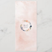 ピーチ&ブルー結婚ズワイルドフラワーボタニカルフローラ メニュー (裏面)