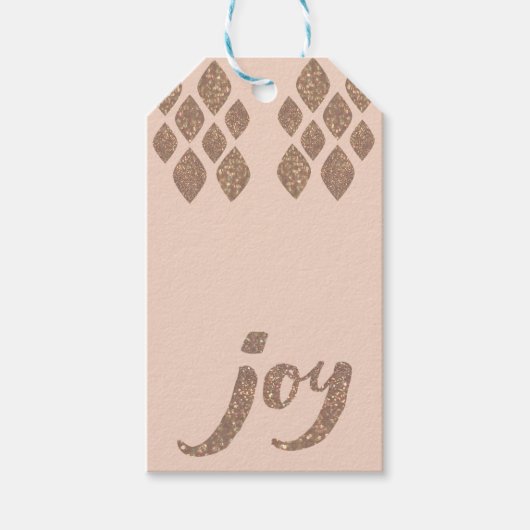 ピーチ&ブロンズギラギラJoyクリスマス ギフトタグ (正面)