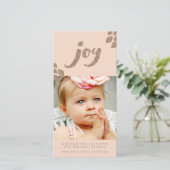 ピーチ&ブロンズグリッタージョイクリスマスフォトカード シーズンカード (スタンド正面)