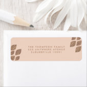 ピーチ&ブロンズグリッター差出人住所ラベル ラベル (インサイチュ)