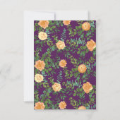 ピーチ&プラムパープルピーニー結婚バラ救ズ日付 招待状 (裏面)