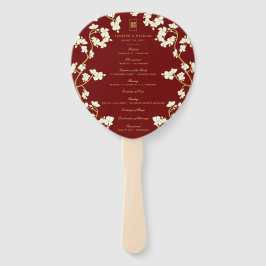 ピーチ/プラムフラスダブルシーズ結婚式 プログラム ハンドファン