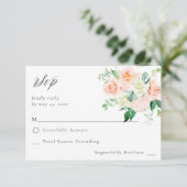 ピーチ&ホワイトフローラノミールRSVP V3 出欠カード (スタンド正面)