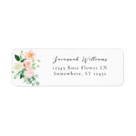 ピーチ&ホワイトフローラ差出人住所ラベルV3 4 ラベル
