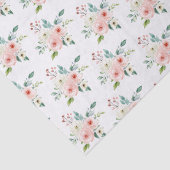 ピーチ ホワイト ウォーターカラー フラワーズ ウェディング 薄葉紙 (詳細)