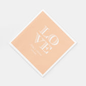 ピーチ・ホワイト ラブ ナプキン スタンダードランチョンナプキン (角)