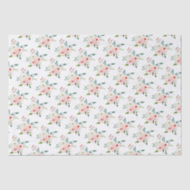 ピーチ ホワイト 水彩 フラワーの結婚式 薄葉紙