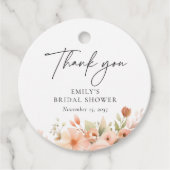 ピーチ ボーホー フラワーブライダルシャワー フェイバータグ (正面)