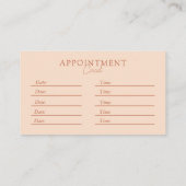 ピーチ， ミニマル, エレガント,サロン, QRコード 予約カード (裏面)