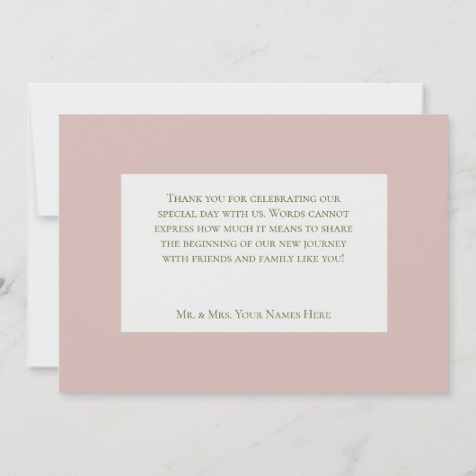 ピーチ ミモザ ブルームス フラワーの結婚式 サンキューカード (裏面)