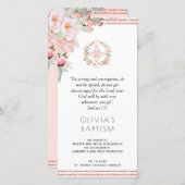 ピーチ、ミンエレガントト·フローラ·バプテスマのしおり好み サンキューカード (正面/裏面)