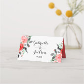 ピーチ&ミントピーニーテーブル番号座席名 プレイスカード (裏面)