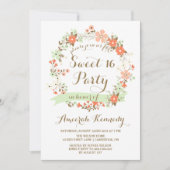 ピーチ&ミントフローラリースSweet sixteen招待状 招待状 (正面)