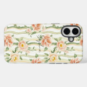 ピーチ ミント ローズ フローラル ストライプス Case-Mate iPhoneケース (裏面 (横))