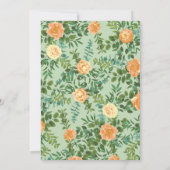 ピーチ&ライトグリーンピーニー&バラフローラ結婚ズ 招待状 (裏面)