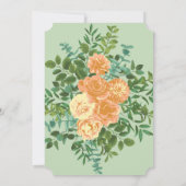 ピーチ&ライトグリーンピーニー&バラフローラ結婚ズ 招待状 (裏面)