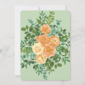 ピーチ&ライトグリーンピーニー&バラフローラ結婚ズ 招待状 (裏面)