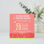 ピーチ、ライム、ベリーアールデコ結婚式招待状 招待状 (スタンド正面)