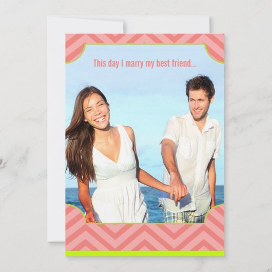 ピーチ、ライム、ベリーアールデコ結婚式招待状 招待状 (裏面)