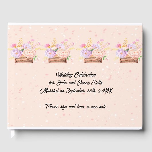 ピーチ ラスティック フラワーの結婚式 ウェディング ブック (正面)