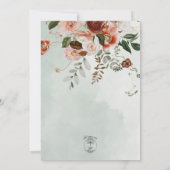 ピーチ&ラストフラワーグリーンウォーター結婚カラー 招待状 (裏面)