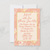 ピーチ ローズ ゴールド バレリーナドレス フラワーパフューム 招待状 (裏面)