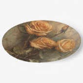 ピーチ ローズ フラワーブライダルシャワー ペーパープレート (アングル)