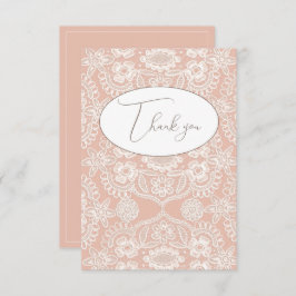 ピーチ ヴィンテージ レース フラット サンクス カード