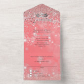 ピーチ《写真》ぼけ味&グリッターキンセニェラ  オールインワン招待状 (内側)