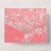 ピーチ《写真》ぼけ味&グリッターキンセニェラ  オールインワン招待状 (裏面)