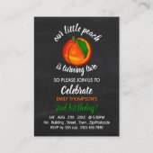 ピーチ、私たちの小さなピーチ、誕生日配布用チケット 名刺 (正面)