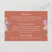 ピーチ、薄紫、クレイローズブーケ結婚の詳細 エンクロージャーカード (正面)