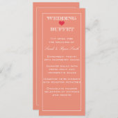 ピーチ&赤いハートズバ結婚フェットメニュー メニュー (正面/裏面)