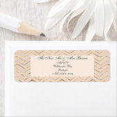 ピーチ&金ゴールドシェブロン差出人住所 ラベル (インサイチュ)