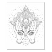 ピーチ&金ゴールドボホロータスフラワー美しいゴムスタンプ ラバースタンプ (インプリント)