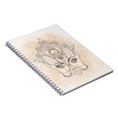 ピーチ&金ゴールドボホロータスフラワー美しい ノートブック (右側)