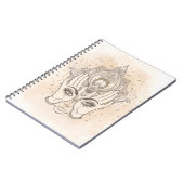 ピーチ&金ゴールドボホロータスフラワー美しい ノートブック (左側)