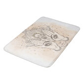 ピーチ&金ゴールドボホロータスフラワー美しい バスマット (アングル)