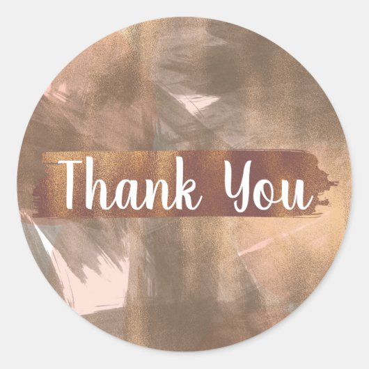 ピーチ&銅ブロンズシックモノグラムモダン金ゴールド ラウンドシール (正面)