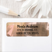 ピーチ&銅ブロンズシックモノグラムモダン金ゴールド ラベル (インサイチュ)