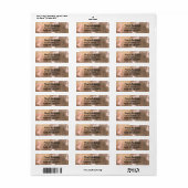 ピーチ&銅ブロンズシックモノグラムモダン金ゴールド ラベル (フルシート)