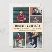 ピーチ | 6フォトシャルボード卒業パーティー 招待状 (正面)