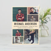 ピーチ | 6フォトシャルボード卒業パーティー 招待状 (スタンド正面)