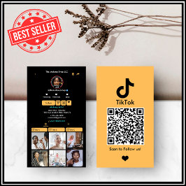 ピーチTikTokソーシャルメディアQRコード 名刺