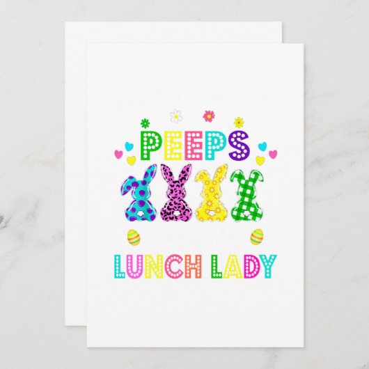 ピーッお気に入りのプは私をランチレディーイースターと呼ぶ 招待状 (正面/裏面)